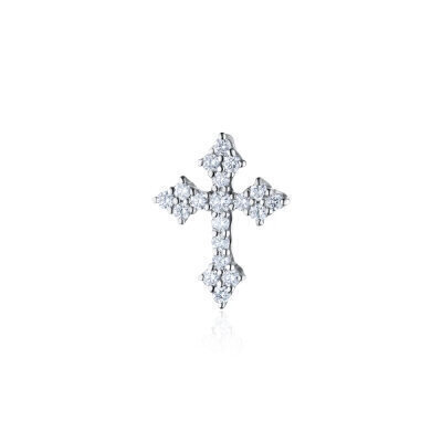 картинка Крест из белого золота с бриллиантами (21394) 